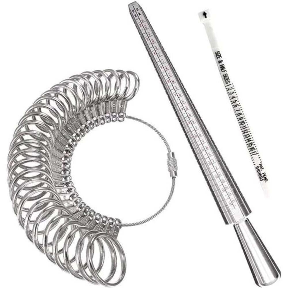 Ring Sizer Measuring Tool Set, Ring Gauges with Finger Sizer MandrelRing Sizer